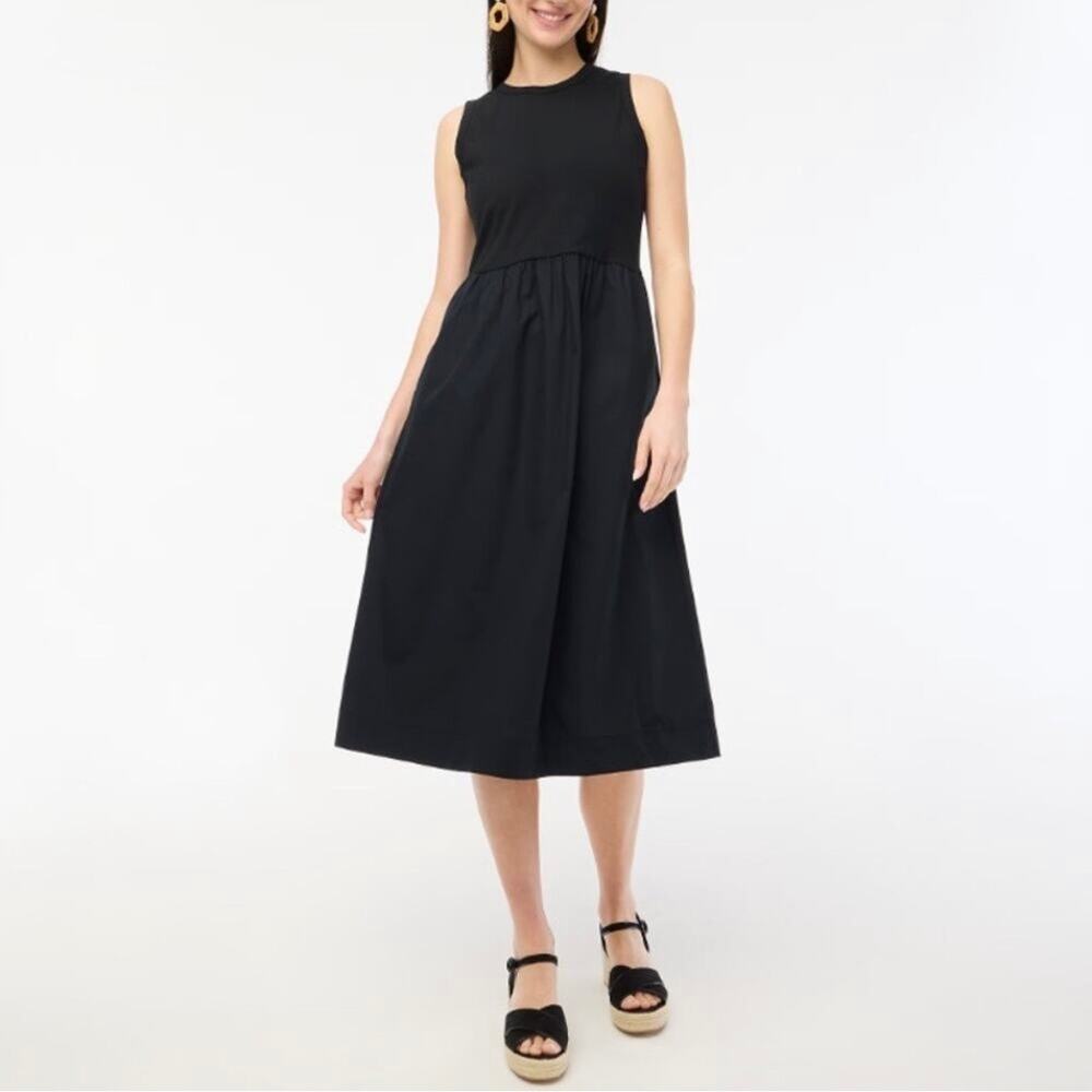 j.crew factory high-neck mix-knit dress black ca212 women size medium